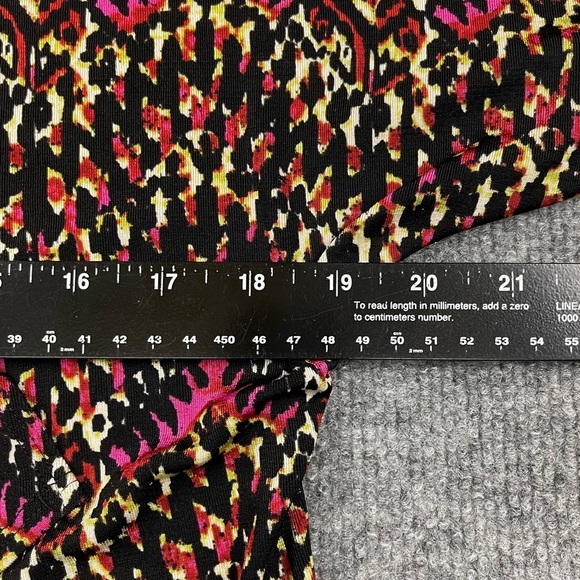 Chico’s Travelers Cardigan 0 Womens 4 Small Pink‎ Yellow Black Print Open Front - Picture 5 of 10